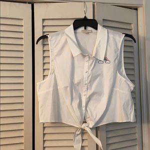 ModCloth Rainbow Embroidery Crop Top